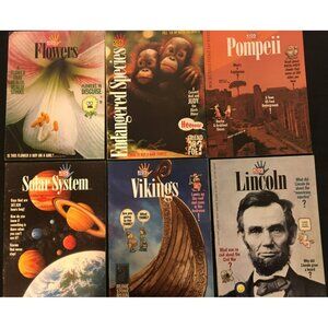 Kids Discover Magazine Lot of 6 Flowers Pompeii Vikings Lincoln Solar System